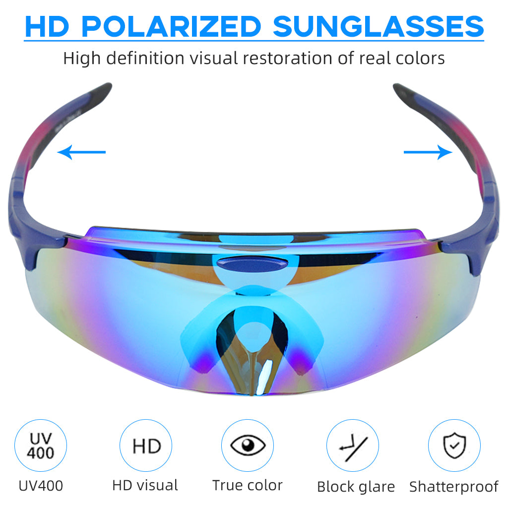 Proberos Fashion Polarized Sunglasses UV400 Protection Sports Sunglasses Riding Blue Polarized Sunglasses with Case Unisex Sports Sunglasses for Biking, Marathon, Motorcycling Proberos Fashion Polarized Sunglasses UV400 Protection Sports Sunglasses Riding Blue Polarized Sunglasses with Case Unisex Sports Sunglasses for Biking, Marathon, Motorcycling